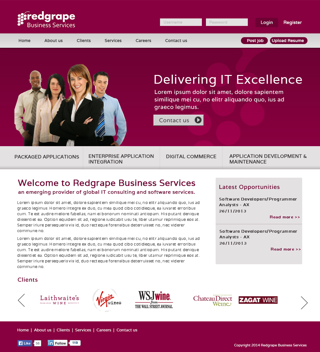 Web Design by Hetal  for Redgrape Business Services | Design #2986195