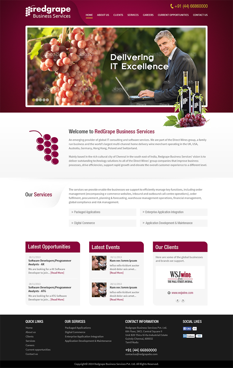 Diseño Web por Mayank Patel para Redgrape Business Services | Diseño #2937436
