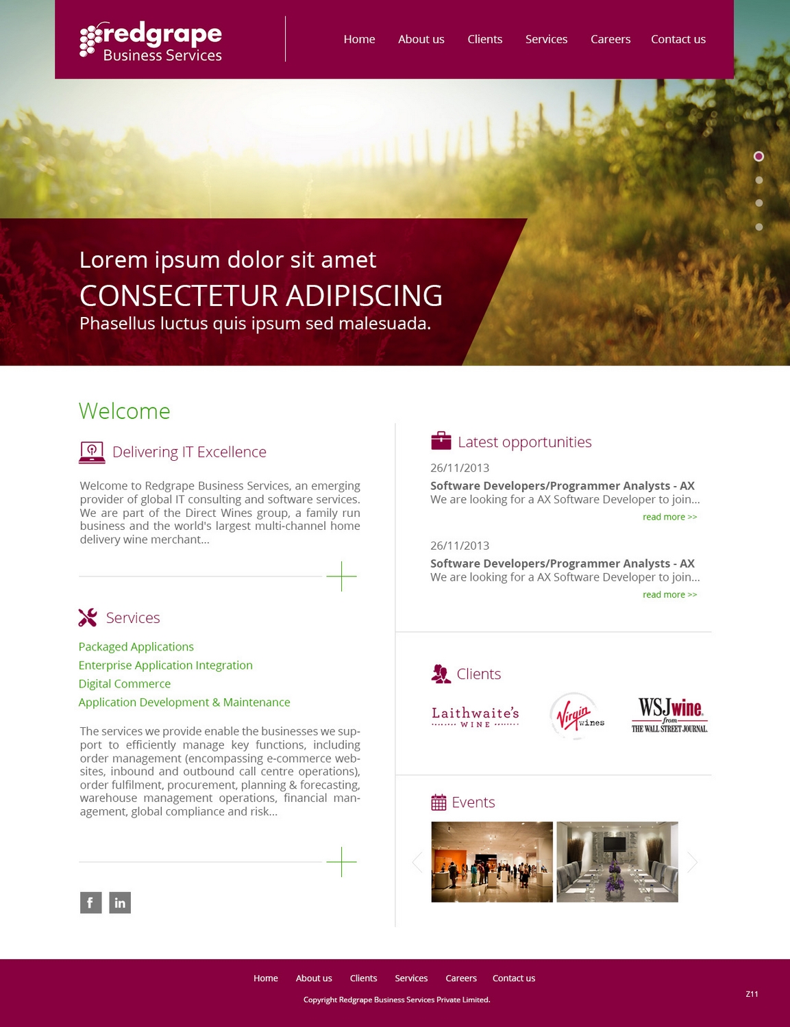 Web-Design von pb für Redgrape Business Services | Design #2915967