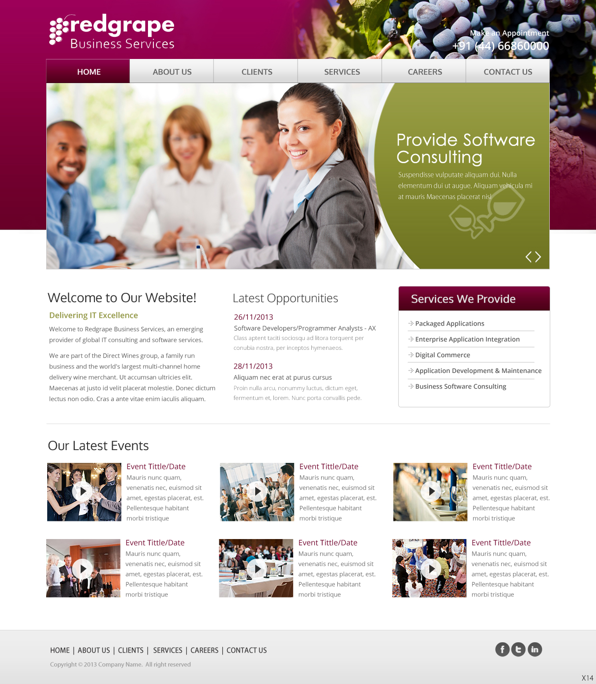 Web-Design von pb für Redgrape Business Services | Design #2915978