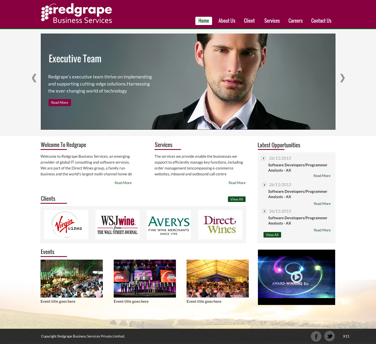 Web-Design von pb für Redgrape Business Services | Design #2923449