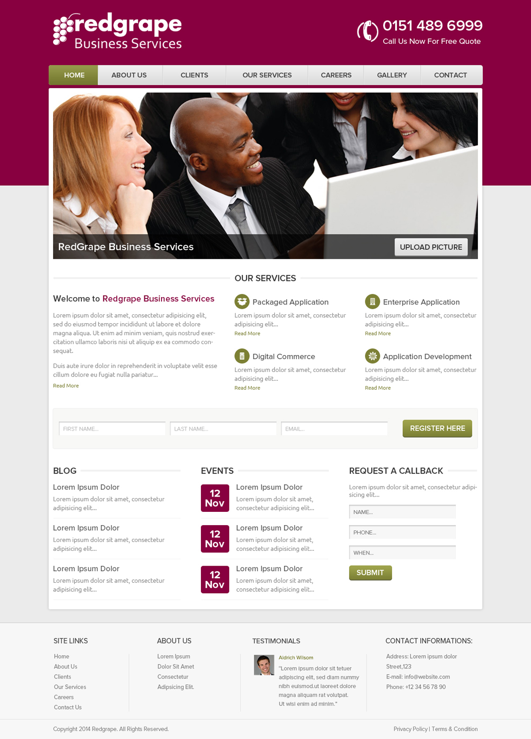 Web-Design von OM für Redgrape Business Services | Design #2973854