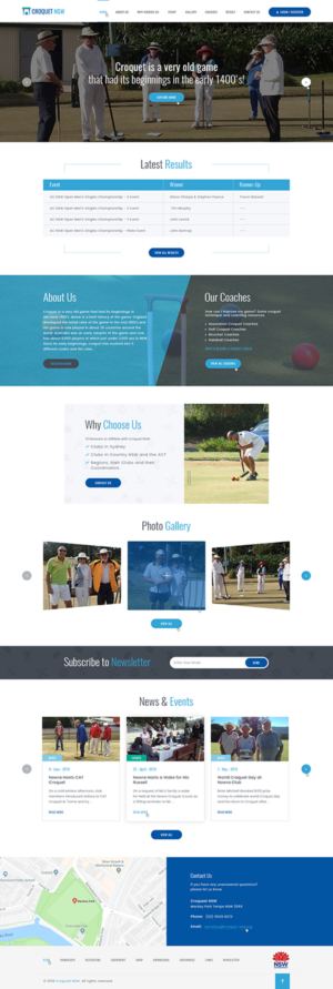 New look modernised front page for Croquet NSW Website | Web Design by Ved Web Services