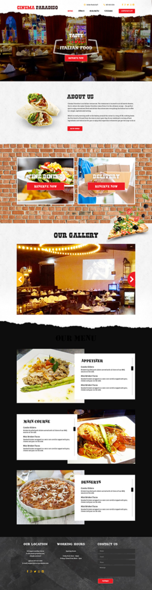 Website design for an Italian restaurant in Amsterdam | Diseño Web por Lauren