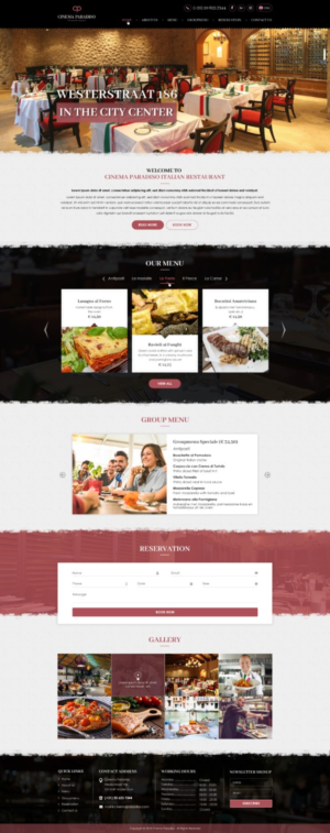 Website design for an Italian restaurant in Amsterdam | Diseño Web por Reimagine