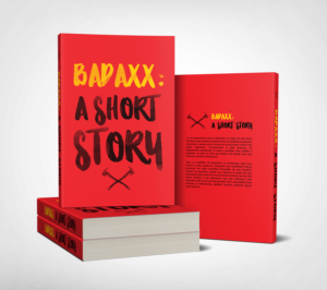 Book cover for a book titled BADAXX: A Short Story about an badass African American woman firefighte | Book Cover Design by Pinky 