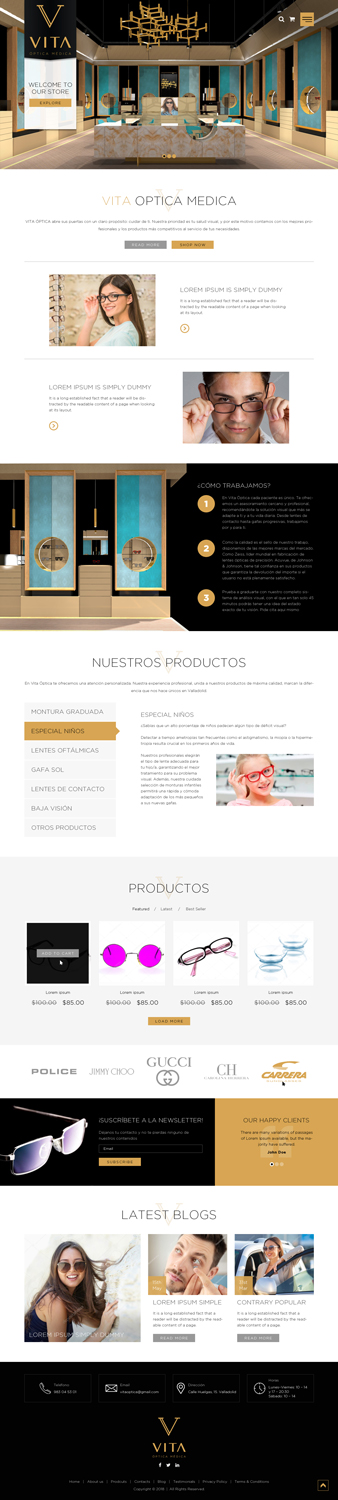 Web-Design von Sujit Banerjee für VITA - optical  | Design #19028875