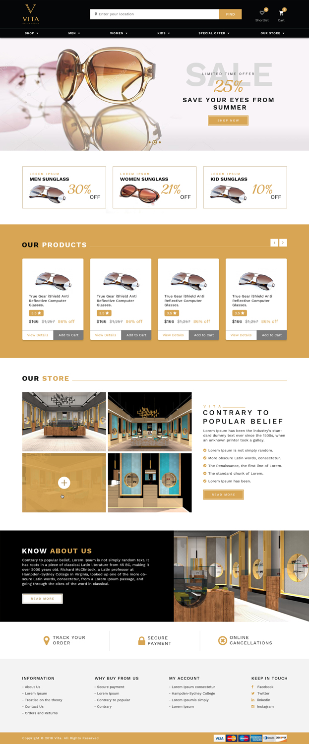 Web Design by Sujit Banerjee for VITA - optical  | Design #19028876