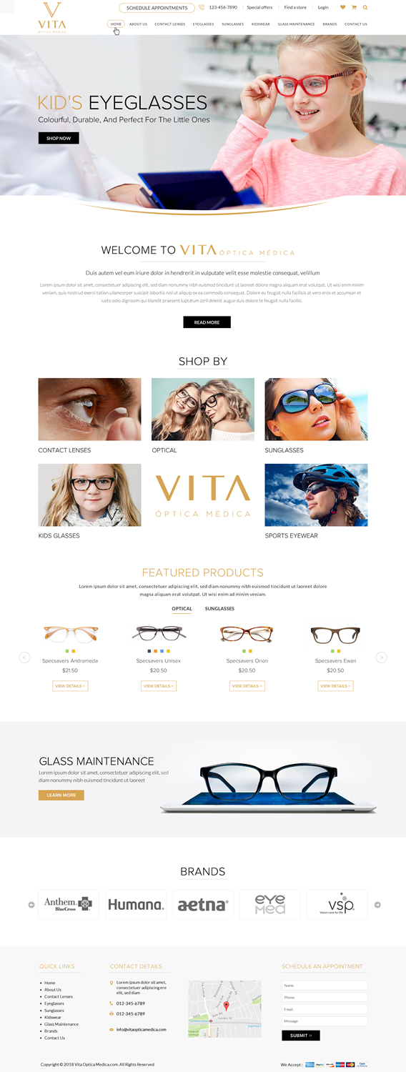 Web Design by Sbss for VITA - optical  | Design #19044632