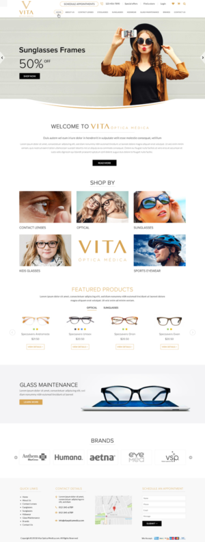 VITA - Óptica Médica - web design and concept | Web Design by Sbss