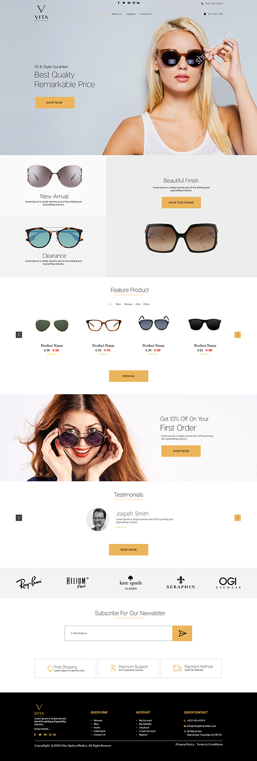 Web Design by bdesigner9 for VITA - optical  | Design #19029563