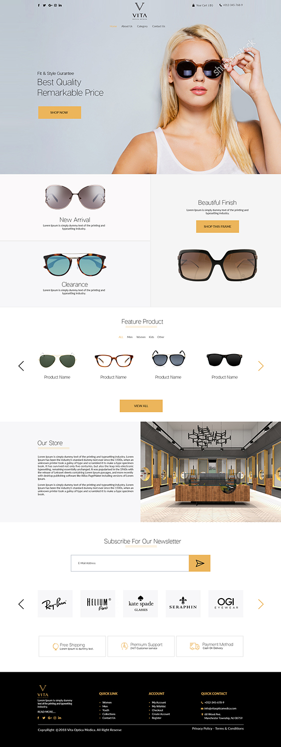 Web Design by bdesigner9 for VITA - optical  | Design #19035421