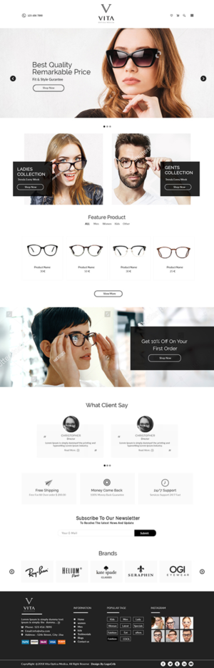 Web Design by bdesigner9 for VITA - optical  | Design: #19037892