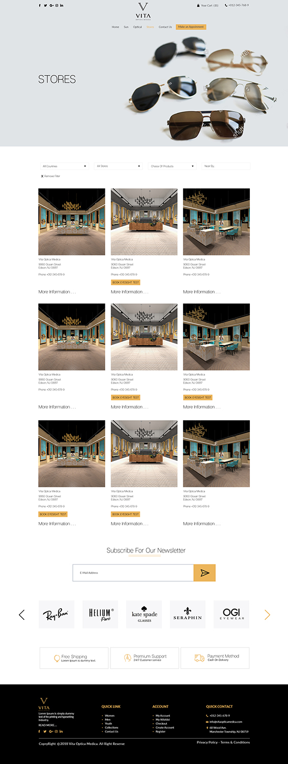 Web Design by bdesigner9 for VITA - optical  | Design #19045227