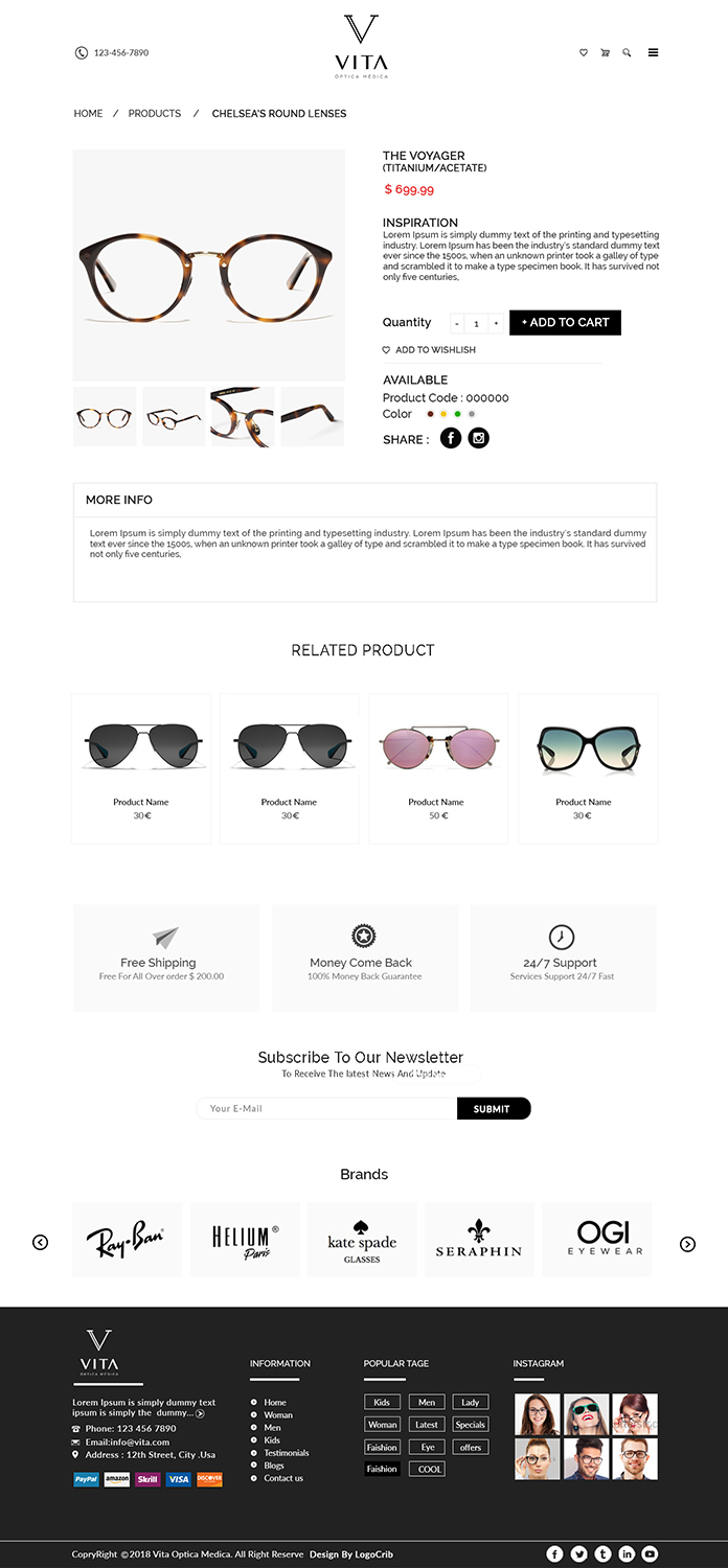 Web Design by bdesigner9 for VITA - optical  | Design #19045445