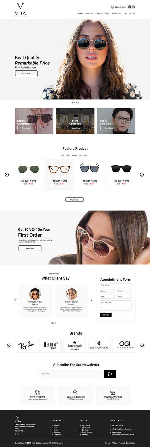 Web Design by bdesigner9 for VITA - optical  | Design #19056456