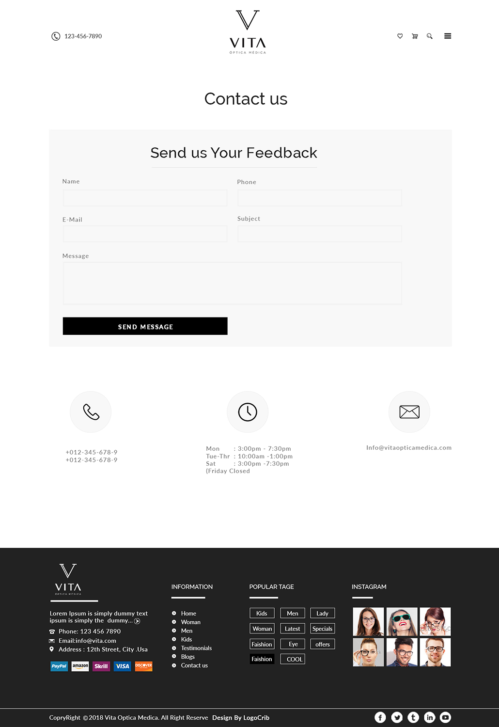 Web Design by bdesigner9 for VITA - optical  | Design #19067808