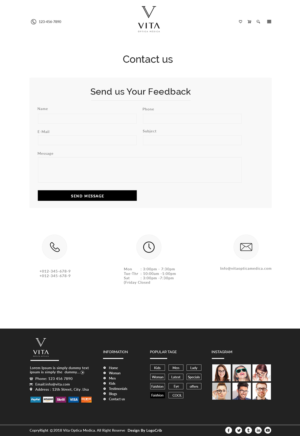 Web Design by bdesigner9 for VITA - optical  | Design: #19067808