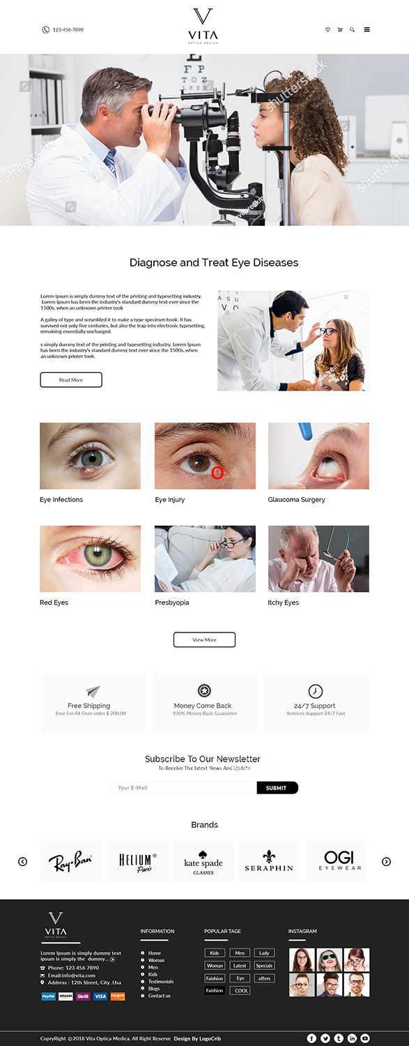 Web Design by bdesigner9 for VITA - optical  | Design #19068028