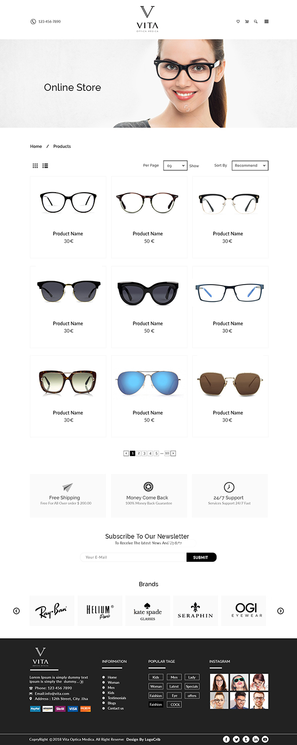 Web Design by bdesigner9 for VITA - optical  | Design #19097109