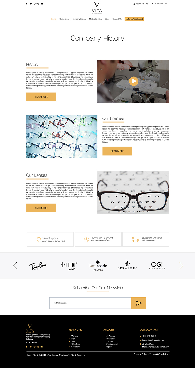 Web Design par bdesigner9 pour VITA - optical  | Design #19105412