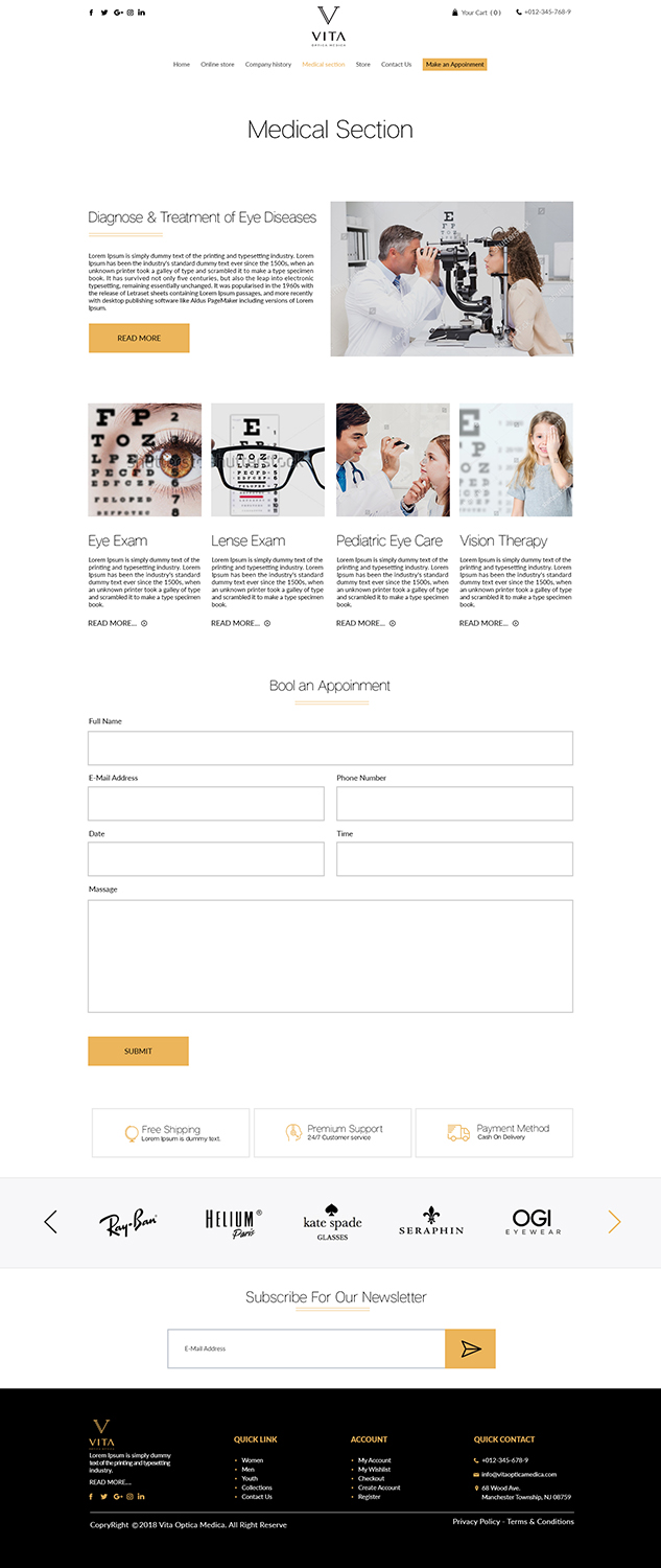 Web Design by bdesigner9 for VITA - optical  | Design #19105415