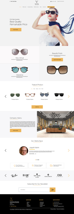 Web Design by bdesigner9 for VITA - optical  | Design: #19105416