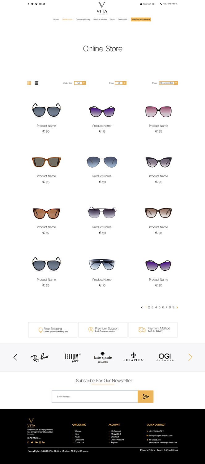 Web Design by bdesigner9 for VITA - optical  | Design #19105419
