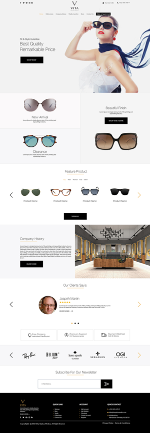 Web Design by bdesigner9 for VITA - optical  | Design: #19127940