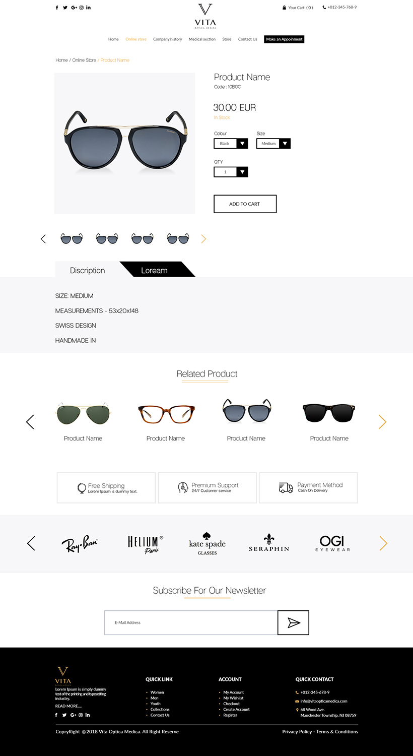 Web Design by bdesigner9 for VITA - optical  | Design #19285885