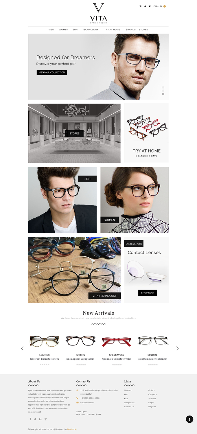 Web Design by Da Miracle for VITA - optical  | Design #19033396