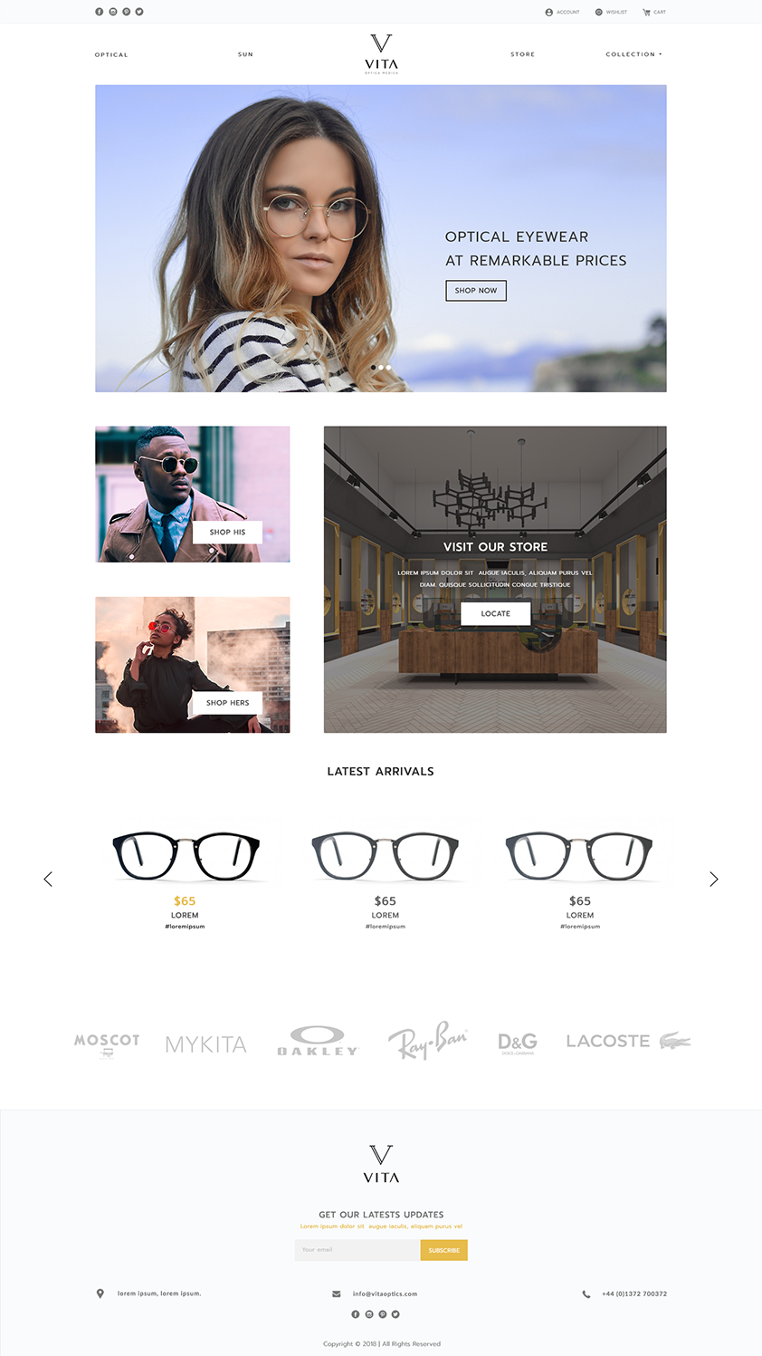 Web Design by Mohit Verma Designs for VITA - optical  | Design #19030302