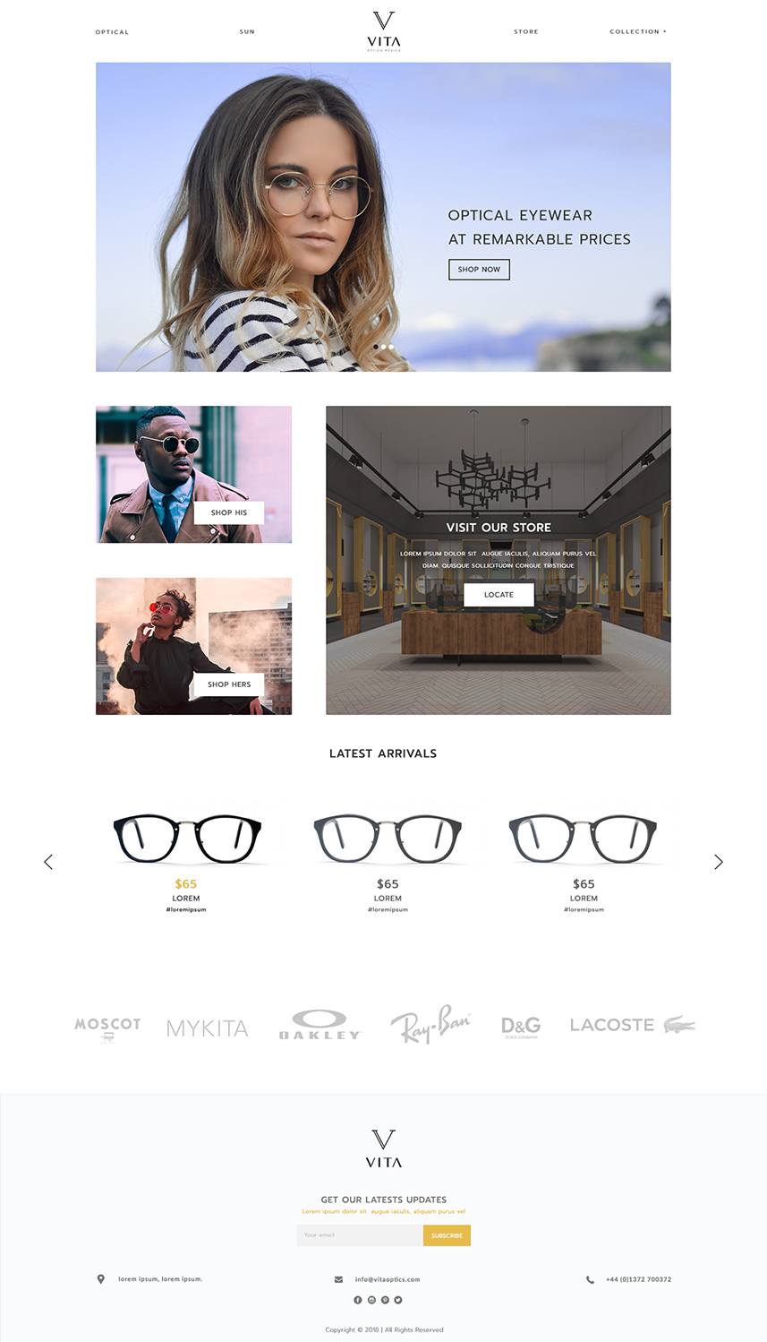 Web Design by Mohit Verma Designs for VITA - optical  | Design #19030334