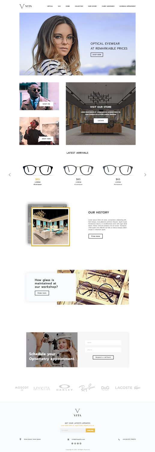 Web Design by Mohit Verma Designs for VITA - optical  | Design #19043976
