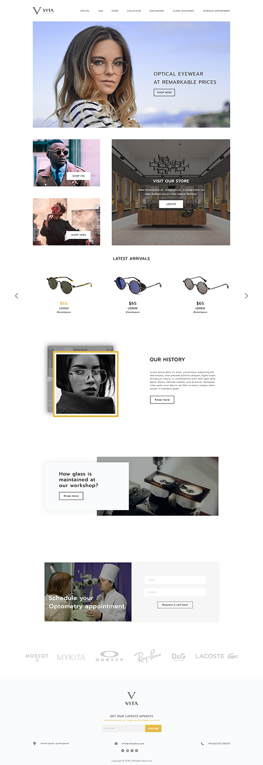 Web Design by Mohit Verma Designs for VITA - optical  | Design #19062113