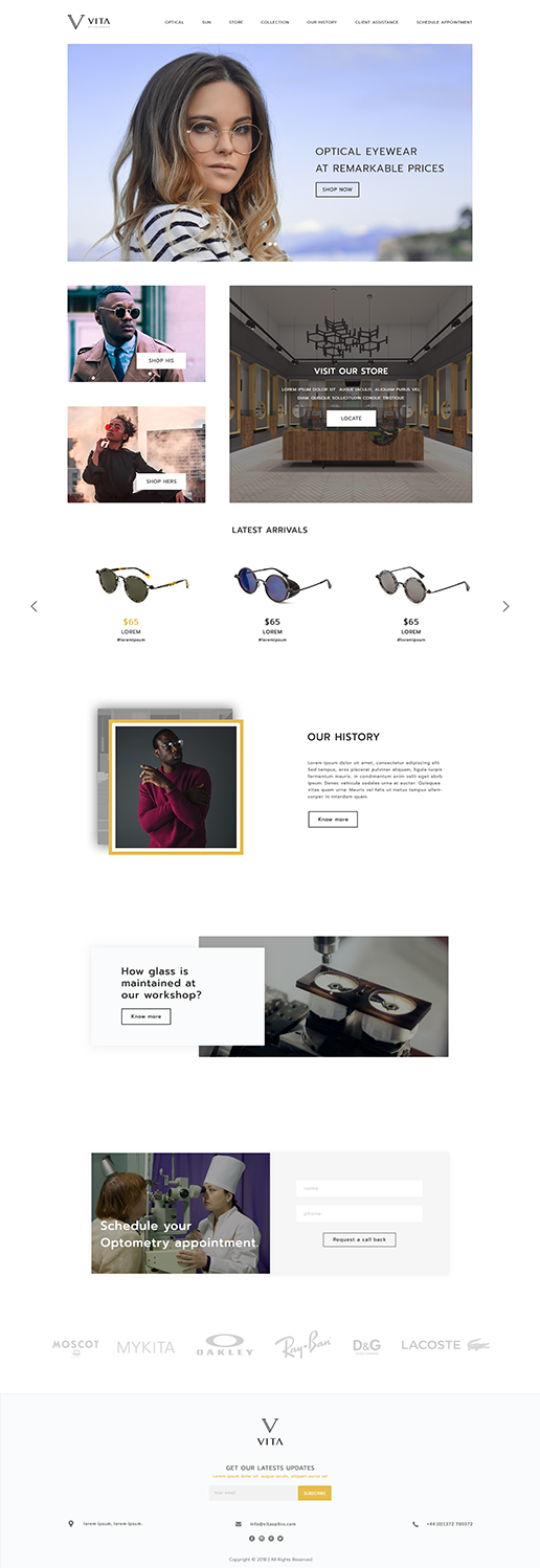 Web Design by Mohit Verma Designs for VITA - optical  | Design #19062118