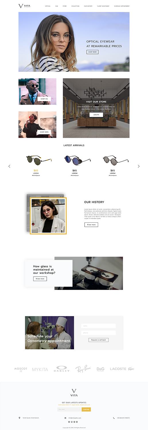 Web Design by Mohit Verma Designs for VITA - optical  | Design #19062123