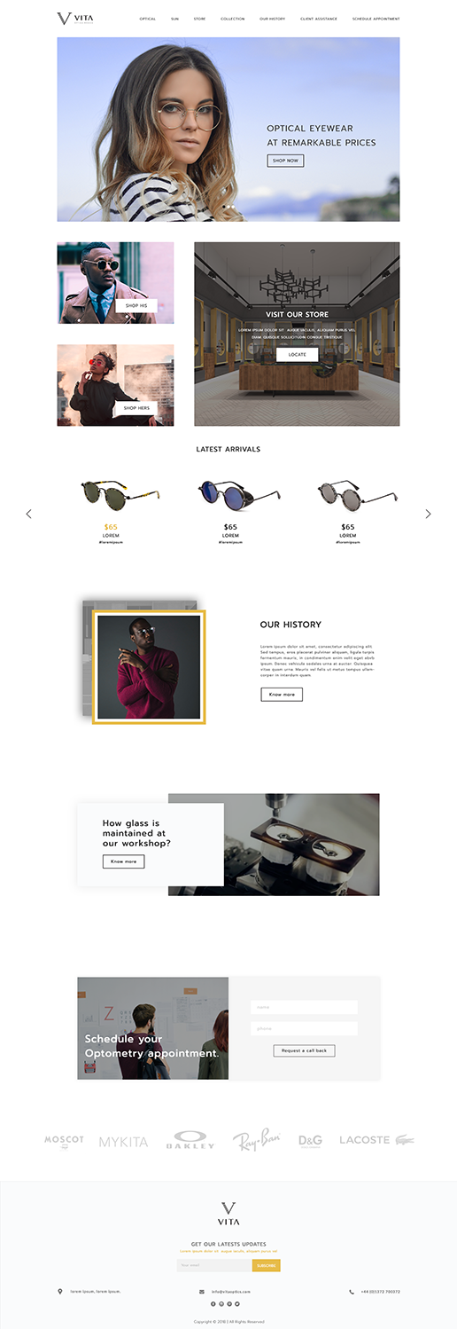 Web Design by Mohit Verma Designs for VITA - optical  | Design #19062145