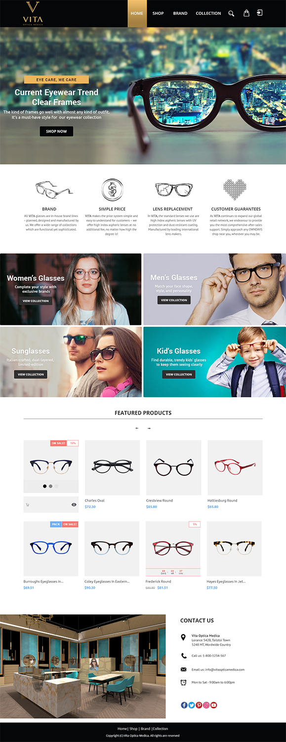 Web Design by Shampa Das for VITA - optical  | Design #19018978