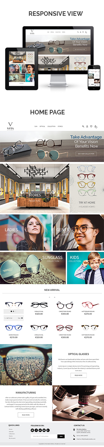 Web Design by Shampa Das for VITA - optical  | Design #19029897