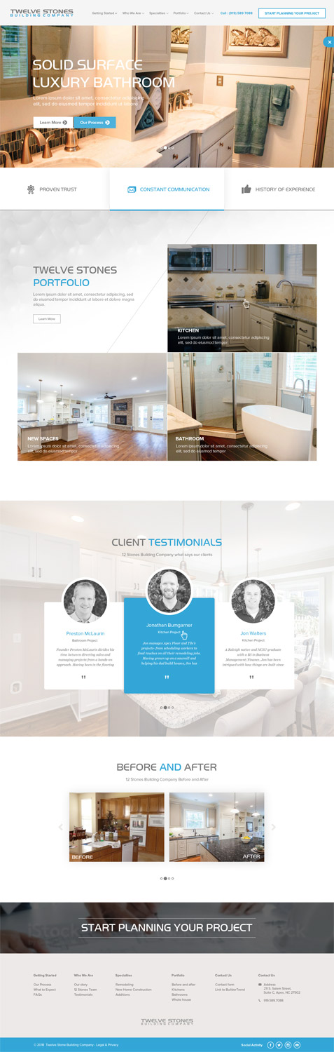 Web Design by AVROM for Twelve Stones Building Company | Design #18976706