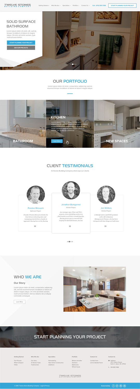 Web Design by AVROM for Twelve Stones Building Company | Design #18988261