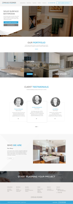 Web Design by AVROM for Twelve Stones Building Company | Design: #18988261