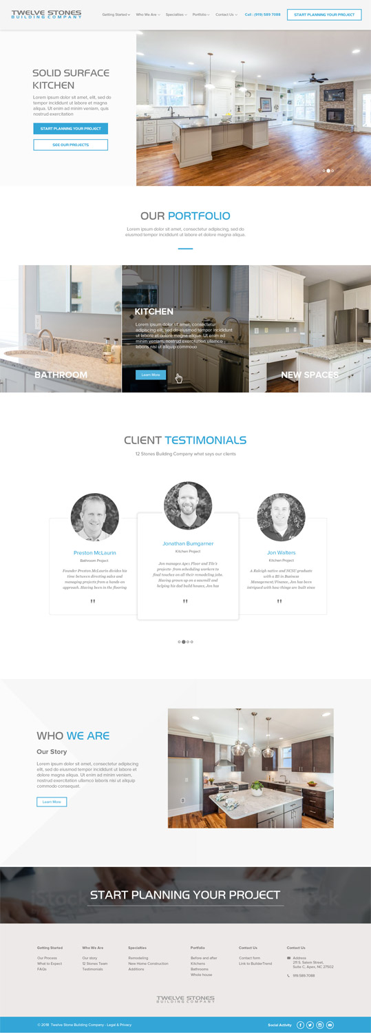 Web Design by AVROM for Twelve Stones Building Company | Design #18988358