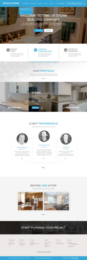 New company website for 12 Stones Building Company | Web Design by AVROM