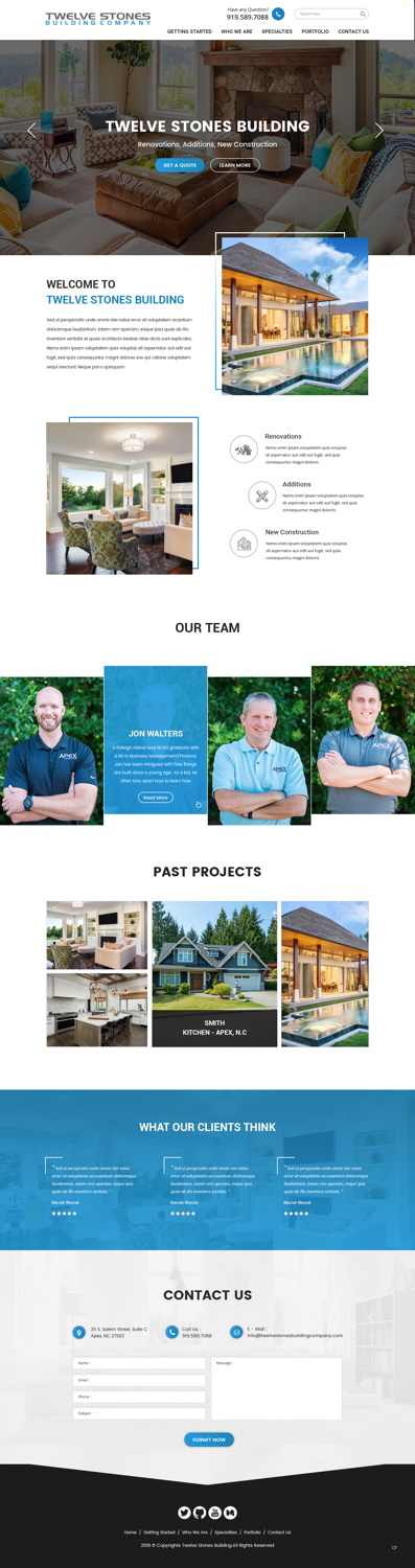 Web Design by pb for Twelve Stones Building Company | Design #18953714