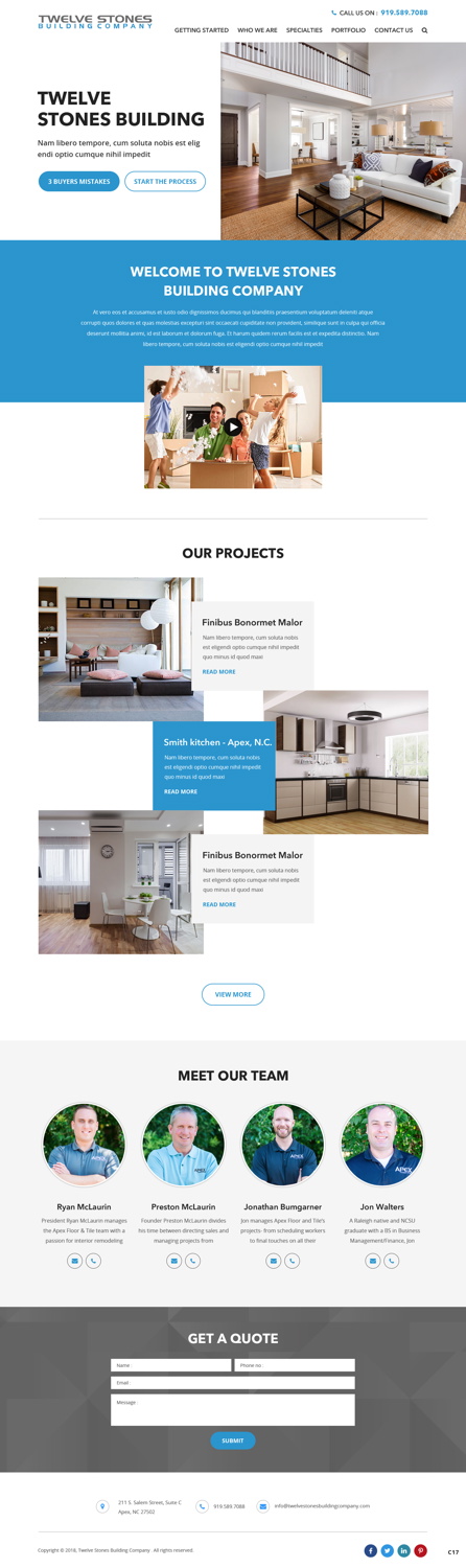 Web Design by pb for Twelve Stones Building Company | Design #18953717