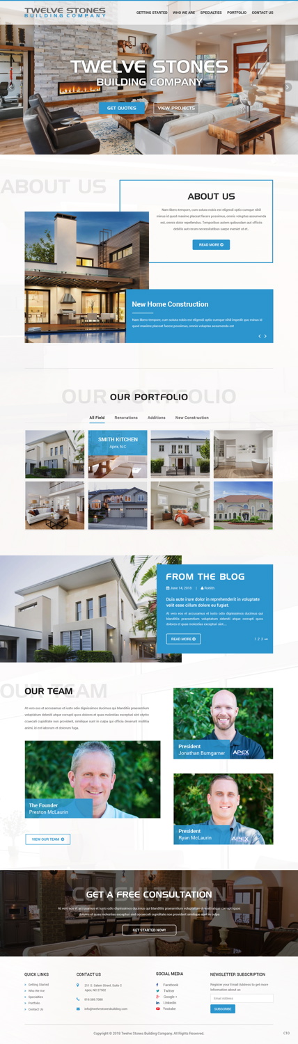 Web Design by pb for Twelve Stones Building Company | Design #18953718