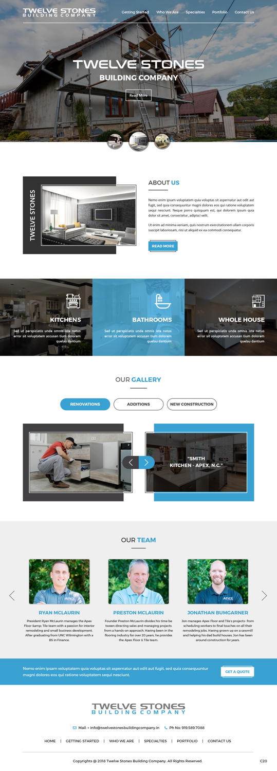 Web Design by pb for Twelve Stones Building Company | Design #18953720