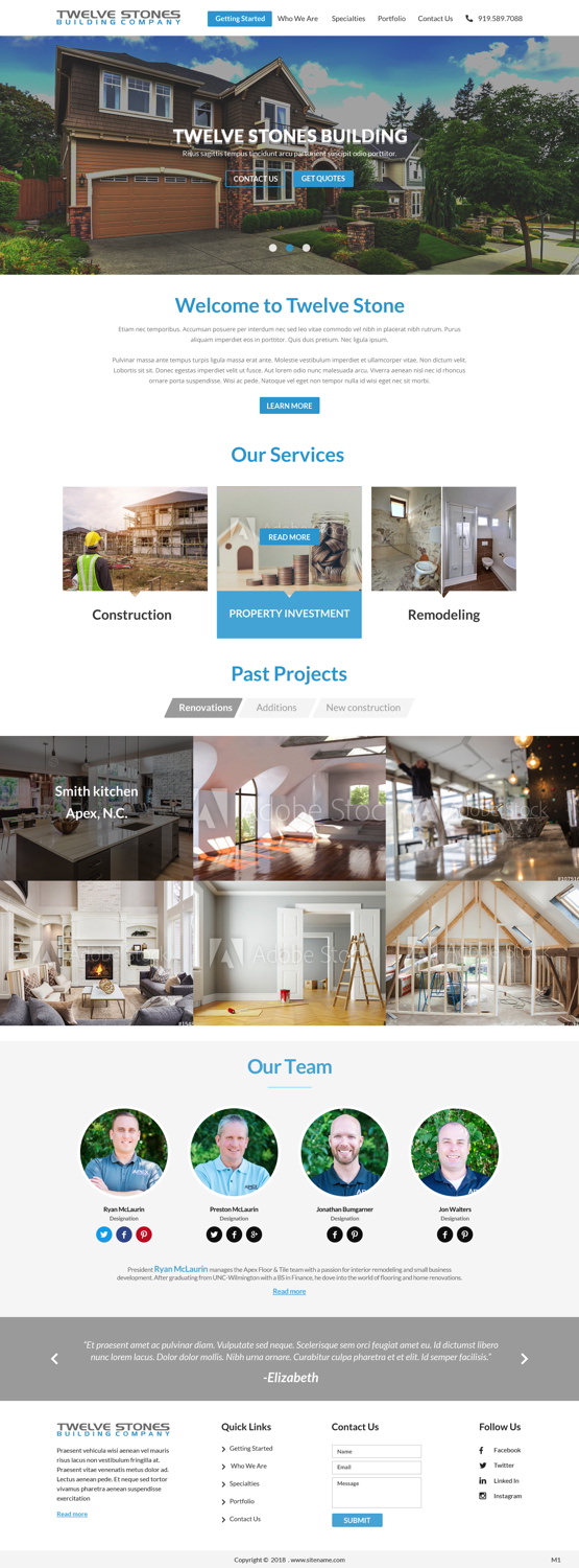 Web Design by pb for Twelve Stones Building Company | Design #18953728